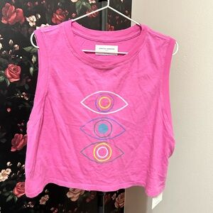 Spiritual Gangster Pink Eye Graphic Crop Top